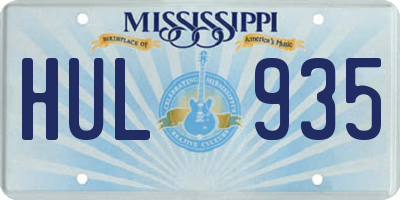 MS license plate HUL935