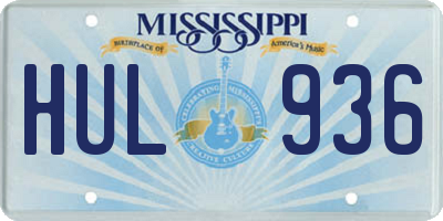 MS license plate HUL936