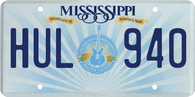 MS license plate HUL940