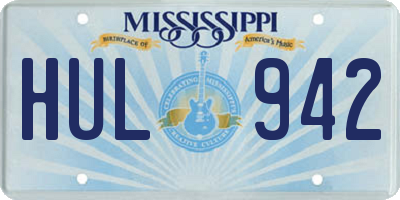 MS license plate HUL942