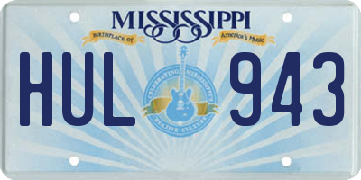 MS license plate HUL943