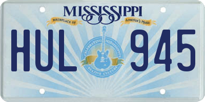 MS license plate HUL945