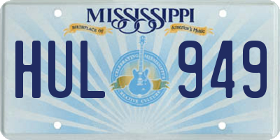 MS license plate HUL949