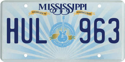 MS license plate HUL963