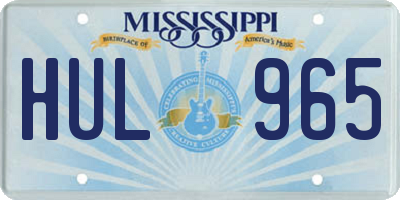 MS license plate HUL965