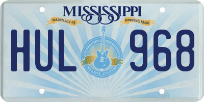 MS license plate HUL968