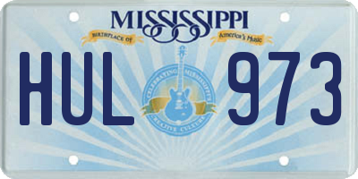 MS license plate HUL973