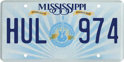 MS license plate HUL974