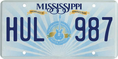 MS license plate HUL987