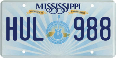 MS license plate HUL988