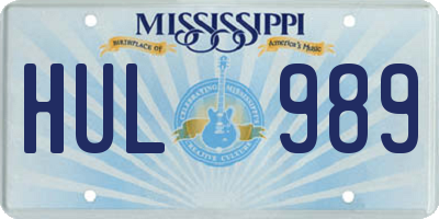 MS license plate HUL989