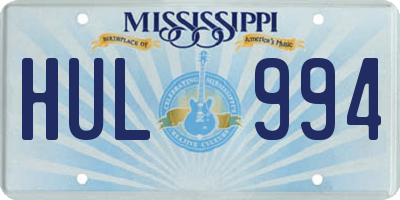 MS license plate HUL994