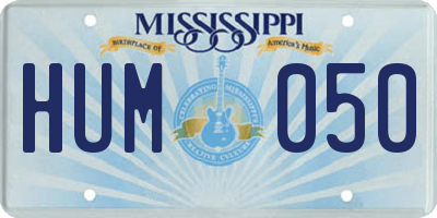 MS license plate HUM050