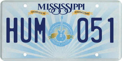 MS license plate HUM051