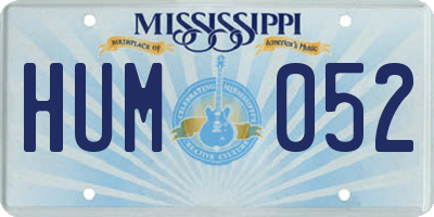 MS license plate HUM052