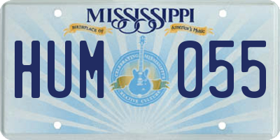 MS license plate HUM055