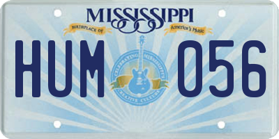 MS license plate HUM056