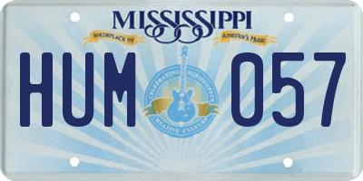MS license plate HUM057