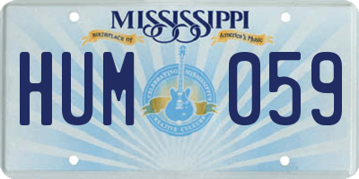 MS license plate HUM059
