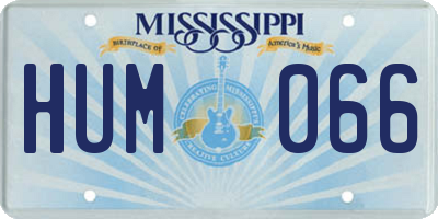 MS license plate HUM066