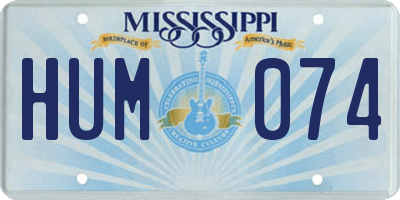 MS license plate HUM074