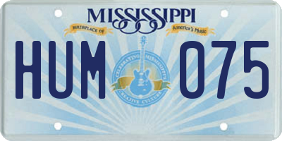 MS license plate HUM075