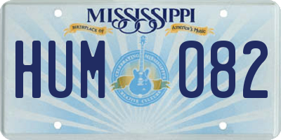 MS license plate HUM082