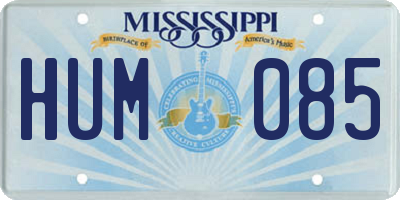 MS license plate HUM085