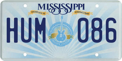 MS license plate HUM086