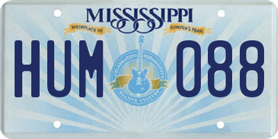 MS license plate HUM088