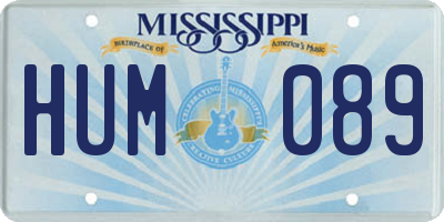 MS license plate HUM089