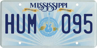 MS license plate HUM095