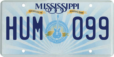 MS license plate HUM099