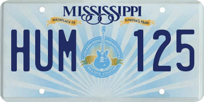 MS license plate HUM125