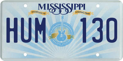 MS license plate HUM130