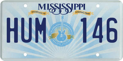 MS license plate HUM146