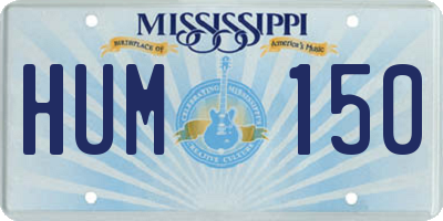 MS license plate HUM150