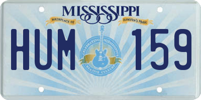 MS license plate HUM159