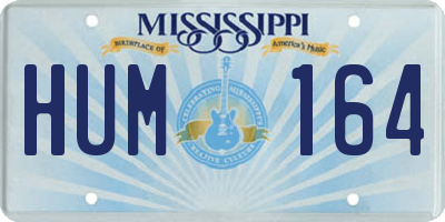 MS license plate HUM164