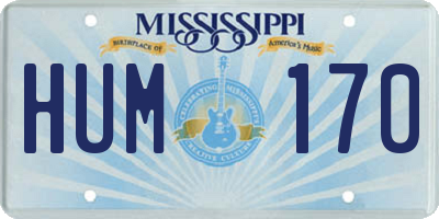 MS license plate HUM170
