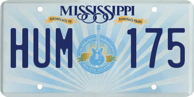 MS license plate HUM175