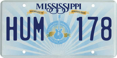 MS license plate HUM178