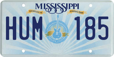 MS license plate HUM185