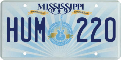 MS license plate HUM220
