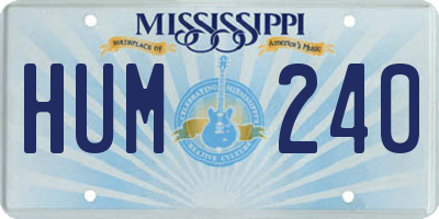 MS license plate HUM240