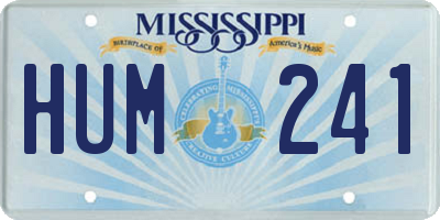 MS license plate HUM241