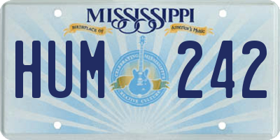 MS license plate HUM242