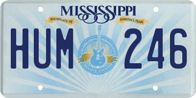 MS license plate HUM246