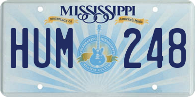 MS license plate HUM248