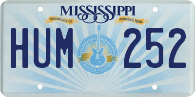 MS license plate HUM252